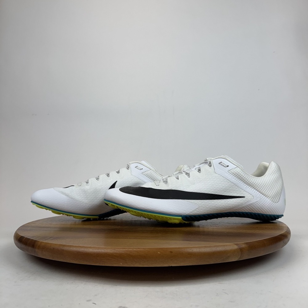 New NWOB Mens Nike Zoom Rival Sprint White Spiked Track Running Shoes Size 14 - Picture 2 of 9